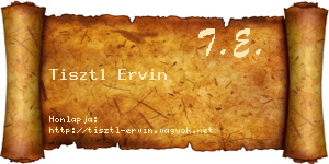 Tisztl Ervin névjegykártya