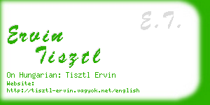 ervin tisztl business card